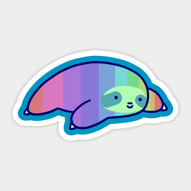 Pastel Rainbow Sloth Sticker by saradaboru